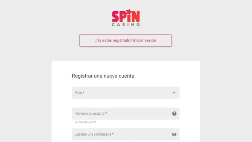 Registro de una Cuenta Personal Spin Casino Registro de una Cuenta Personal Spin Casino